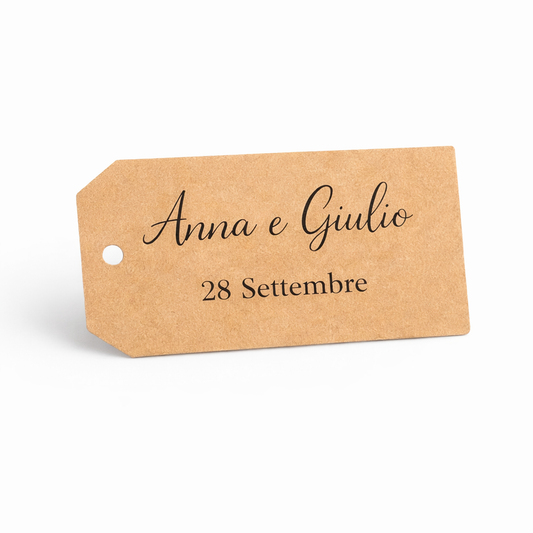 10 Pezzi - Tag cartoncino personalizzato