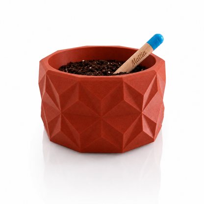 VASO TRIANGOLO CON MATITA PIANTABILE