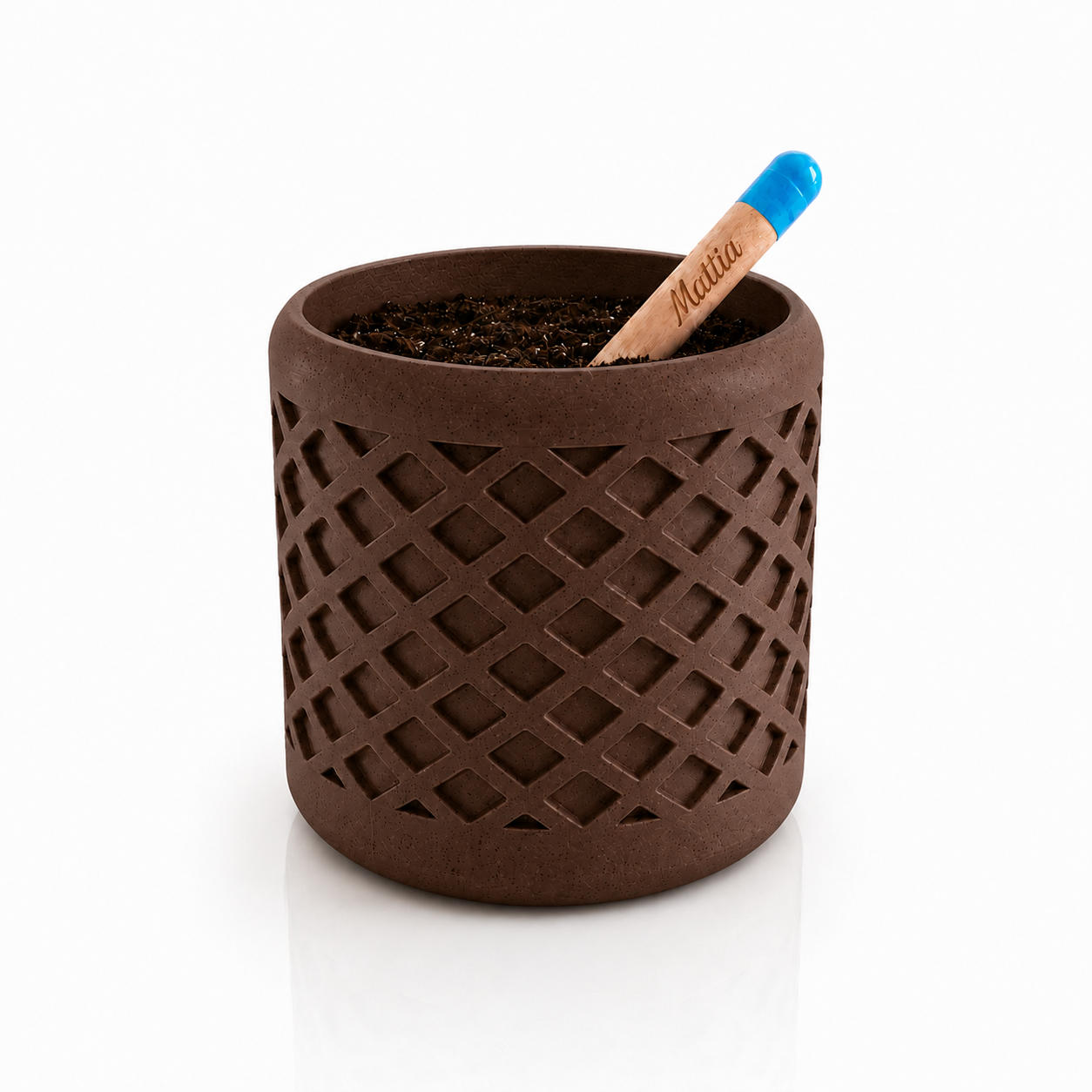 VASO ROMBO CON MATITA PIANTABILE