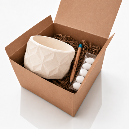 VASO TRIANGOLO CON MATITA PIANTABILE